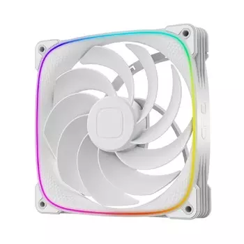 Вентилятор Geometric Future Squama 2503RW-14 REVERSE, 140 мм, 2100rpm, 34 дБ, 4-pin PWM, 1шт, белый, ARGB подсветка (GF_SQM-2503RW-14-SP)