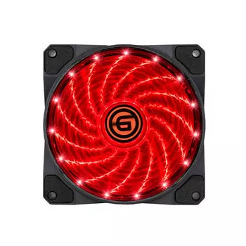 Вентилятор Ginzzu 12LR15, 120 мм, 1200rpm, 24 дБ, 4-pin Molex, 1шт, красный (12LR15)