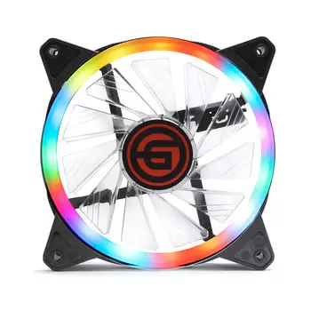 Вентилятор Ginzzu RGB 12DR4, 120 мм, 1200rpm, 24 дБ, 4-pin Molex, 1шт, RGB