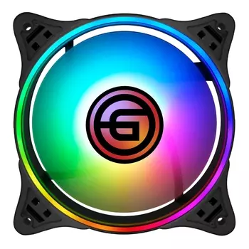 Вентилятор Ginzzu RGB 12F6, 120 мм, 1200rpm, 15 дБ, 6-pin, 1шт, RGB