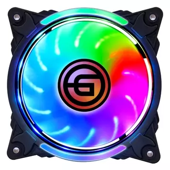 Вентилятор Ginzzu RGB 12R4, 120мм, 1200rpm, 24 дБ, 4-pin Molex, 1шт, RGB