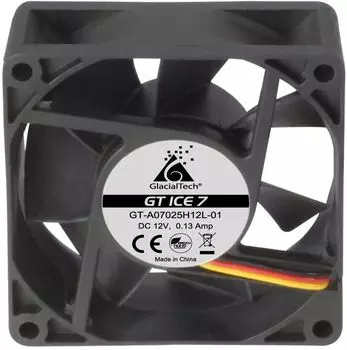 Вентилятор GlacialTech GT ICE 7, 70 мм, 2600rpm, 24.4 дБ, 3-pin+4-pin Molex, 1шт (CF-70250HD0AC0001)