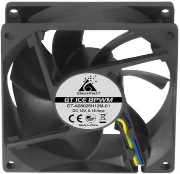 Вентилятор GlacialTech GT ICE 8PWM, 80мм, 2300rpm, 29.9 дБ, 4-pin PWM, 1шт (CF-8025WHD0AC0001)