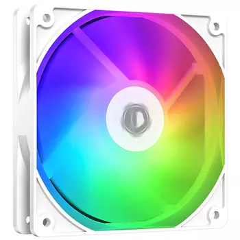 Вентилятор ID-COOLING XF-120-ARGB-W, 120 мм, 1500rpm, 30.5 дБ, 4-pin PWM + 3-pin 5V ARGB, 1шт, белый, ARGB подсветка