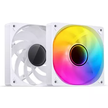 Вентилятор JONSBO SL-120WR, 120 мм, 1500rpm, 32 дБ, 4-pin PWM, 1шт, белый, ARGB подсветка (CL_JB_SL-120WR)