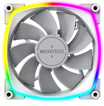 Вентилятор MONTECH RX120 Reverse ARGB, 120 мм, 1600rpm, 27 дБ, 4-pin PWM, 1шт, белый, ARGB подсветка (RX120 PWM WHITE)