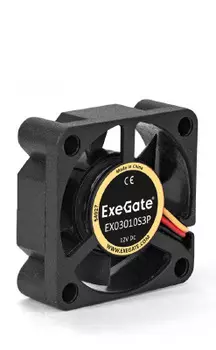 Вентилятор ExeGate ExtraSilent ES03010S3P-5, 30 мм, 8500rpm, 24 дБ, 3-pin, 1шт, черный (EX296990RUS)