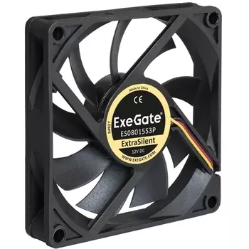Вентилятор ExeGate ExtraSilent ES08015S3P, 80 мм, 1600rpm, 16.5 дБ, 3-pin, 1шт (EX283373RUS)