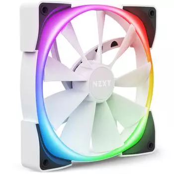 Вентилятор NZXT Aer RGB 2 140mm (White), 140мм, 1500rpm, 33 дБ, 4-pin PWM, 1шт, RGB (HF-28140-BW)