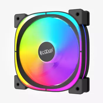 Вентилятор PCCooler EF120 ARGB B, 120 мм, 1500rpm, 25.7 дБ, 4-pin PWM, 1шт, черный, ARGB подсветка