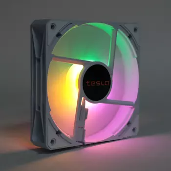 Вентилятор TESLA RGB120 LW, 120 мм, 1200rpm, 21 дБ, 3-pin+4-pin Molex, 1шт, белый, FRGB подсветка (TSL-120-LW)
