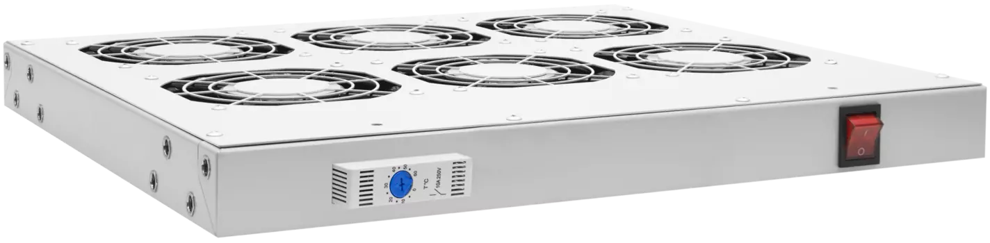 Вентиляторный модуль SNR SNR-FAN-6-KTS-G, 1U, глубина 460-830, 6-вентиляторов, термостат, серый