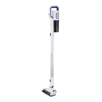 Вертикальный пылесос Blackton Bt VCA1604B, 1.6 кВт, питание от аккумулятора, белый/синий