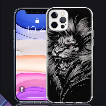Чехол Lion Wolf для Apple iPhone 11 13 14 12 Pro 7 8 Plus XR X XS Max 6 6S 14Pro прозрачный силиконовый чехол для телефона Coque iPhone 14 Pro Max