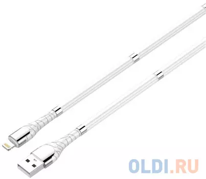 LDNIO LD_B4483 LS511/ USB кабель Lightning/ 1m/ 2.4A/ медь: 86 жил/ Магнитная оплетка/ White