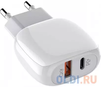 LDNIO LD_B4550 A2313C/ Сетевое ЗУ + Кабель PD-L/ PD + QC 3.0/ 2 USB Auto-ID/ Выход: 5V_9V_12V, 18W/ White