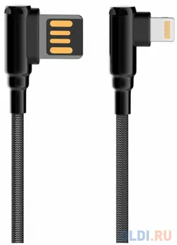 LDNIO LD_B4622 LS421/ USB кабель Type-C/ 1m/ 2.4A/ медь: 86 жил/ Угловой коннектор/ Нейлоновая оплетка/ Gray