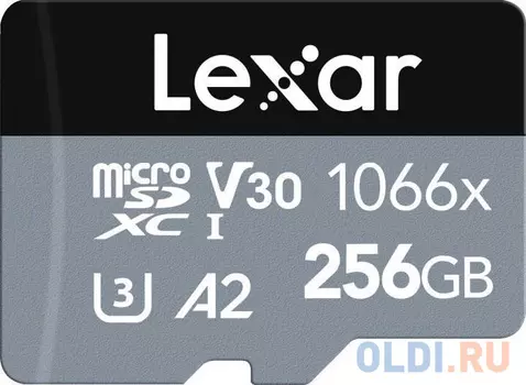 LEXAR Professional 1066x 256GB microSDHC/microSDXC UHS-I Card SILVER Series with adapter