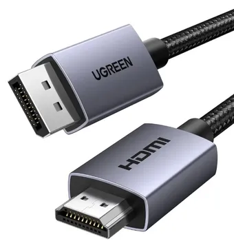 Кабель UGREEN DP125 35840_ DisplayPort to HDMI 4K Cable. Длина: 1м. Цвет: черный/серый