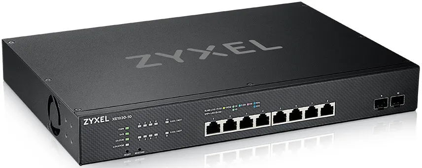 Коммутатор управляемый ZYXEL NebulaFlex XS1930-10 XS1930-10-ZZ0101F гибридный Smart , 8xRJ-45: 1/2,5/5/10G, 2xSFP+, автономное/облачное управление, 19