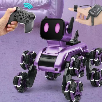 Умный RC робот собака игрушка робот уникальный с музыкой светодиодные глаза подарок подростки 2 powers