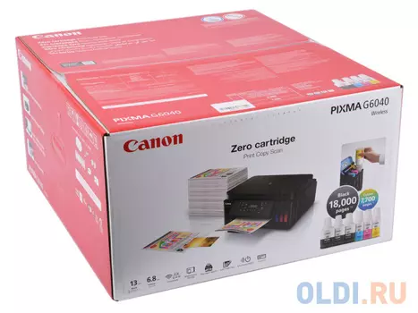 МФУ Canon PIXMA G6040 (Струйный, СНПЧ, ADF, WiFi, 4800x1200, 13 изобр./мин для ч/б, 6.8 изобр./мин для цветной, A4, LAN