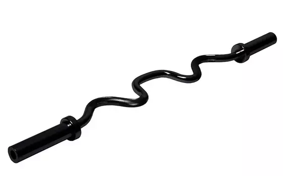 Гриф для штанги ZSO Black, D50мм, L122,6 cм, ломаный EZ-образный до 136 кг, замки-пружины