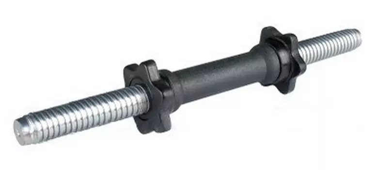 Гриф гантельный Iron King D25мм L45 см с эргономичной пластиковой ручкой, замок-гайка