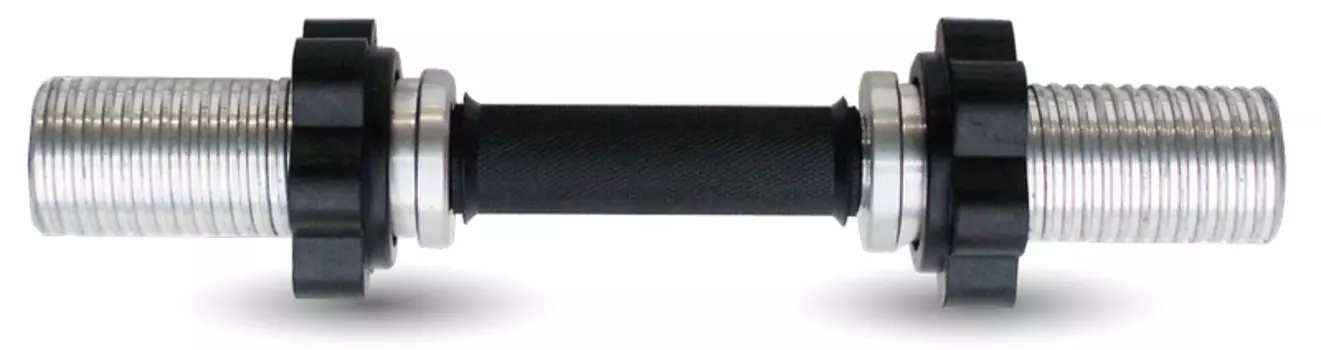 Гриф для гантели DHS L390 мм, D50 мм, замок гайка обрезиненная (хром)