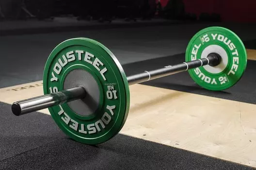 Гриф с хромированными рукавами YouSteel Axle bar D50мм, вес 10,4 кг, черный+хром