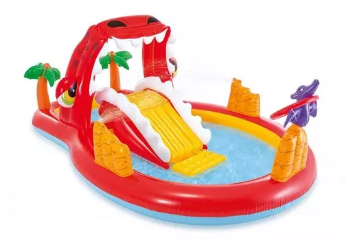 Игровой центр-бассейн 259х165х107см Intex Веселый Дино 57160 с горкой