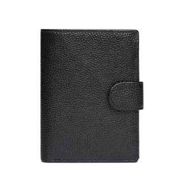 Short Men s Leather Card Holder with RFID Blocking Multi Slot Retro Casual Genuine Leather Handheld Wallet for Men Large Capacity