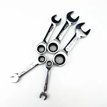 НОВЫЙ ключ с храповым механизмом и регулируемой головкой с короткой ручкой Мини-ключ с храповым механизмом Быстрый и экономичный инструмент для ремонта автомобилей Инструмент двойного назначения 8mm