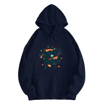 Autumn and winter letter print hoodie sweatshirt versatile tops for men and women S