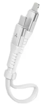 Кабель интерфейсный AccesStyle CL30-TF30 White Type C - Lighting, Сила тока: 3А; Длина: 30 см; Оплётка: ТПУ, Плоский