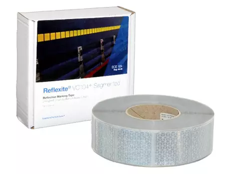 Светоотражающая лента_Oralite (Reflexite) VC104+ Curtain Grade Segmented для мягкого тента, сегментированная, белая 0.05x50 м