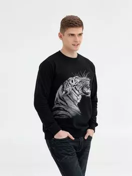 Свитшот мужской Like a Tiger, черный, размер S