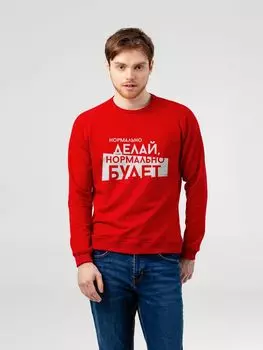 Свитшот мужской «Нормально делай», красный, размер XXL