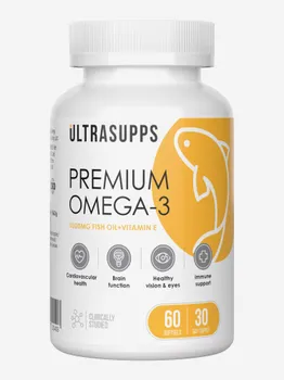 Омега-3 Ultrasupps, 60 шт, Белый
