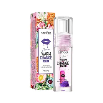 Sadoer Цветочная теплая серия масел для губ Magic Color Changing Moisturizing Lip Glow Oil 2024 Новинка Теплое изменение увлажняющий блеск для губ avocado