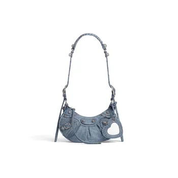 Сумка через плечо Le Cagole XS из денима BALENCIAGA, синий