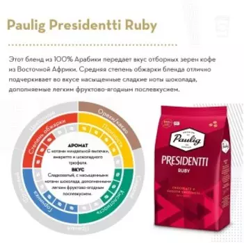 Кофе Paulig Presidentti Ruby 1кг