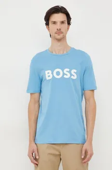 Хлопковая футболка Boss Orange, синий