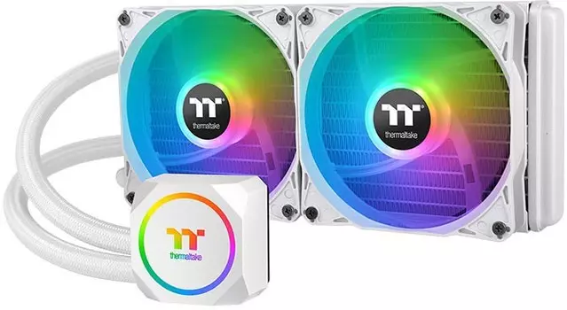 Жидкостное охлаждение Thermaltake TH240 ARGB Sync Snow Edition для Socket 115x/1200/AM4/AM3/AM3+/FM1/AM2+/FM2/FM2+, 2x120мм, RGB LED (TH240 ARGB Sync Snow Edition)