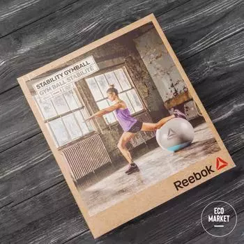 Гимнастический мяч 55 см серо-голубой, Reebok Gymbal
