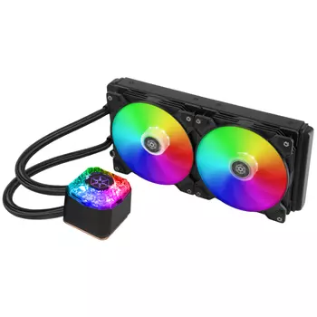 Жидкостное охлаждение SilverStone IceGem 280 для Socket 115x/2066/2011/2011-3/1200/AM4/AM3/AM3+/FM1/AM2+/FM2/FM2+/TR4/TRX40, 2x140мм, ARGB ( SST-IG280-ARGB)