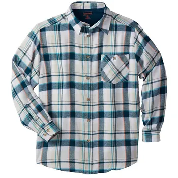 Мужская фланелевая рубашка больших и высоких размеров Boulder Creek By Kingsize, цвет Stone Plaid