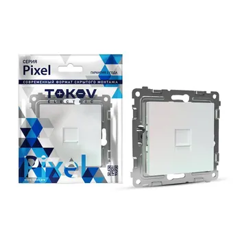 Розетка RJ-45 скрытый монтаж категория 5e, экранированная, перламутр, TOKOV ELECTRIC Pixel (TKE-PX-RC1-C04)