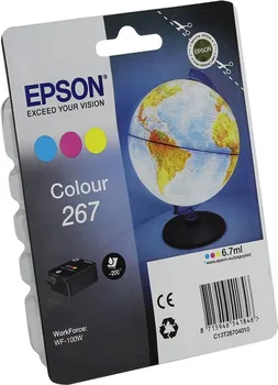 Картридж струйный Epson T267 (C13T26704010), голубой/пурпурный/желтый, оригинальный, ресурс 200 страниц для Epson Epson WorkForce WF-100W