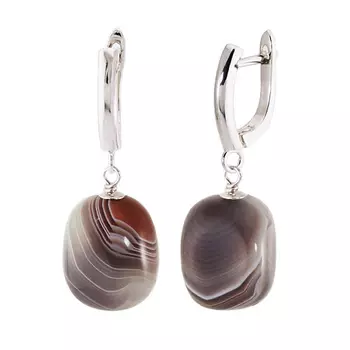 ALERIE-ACCESSORIES Серьги из натурального агата Forever Botswana Grand